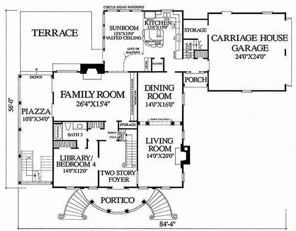 Architectural House Design - Classical Floor Plan - Main Floor Plan #137-222