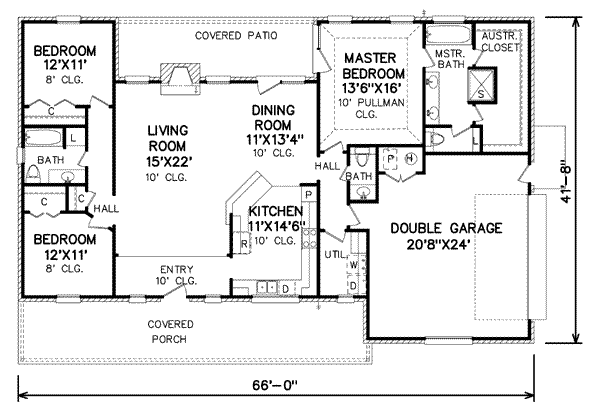 Ranch Floor Plan - Main Floor Plan #65-482
