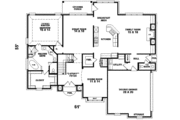 European Style House Plan - 4 Beds 3.5 Baths 3489 Sq/Ft Plan #81-563 Floor 