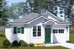 House Blueprint - Exterior - Front Elevation for Cottage House Plan #513-2447 - 3 bed, 2 bath