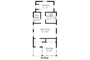 Floor Plan - Main Floor for Cottage House Plan #915-16 - 2 bed, 1 bath