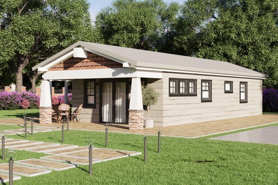 Exterior - Front Elevation 3 for Craftsman House Plan #1106-95 - 2 bed, 2 bath