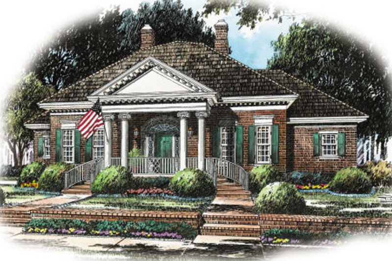 Dream House Plan - Colonial Exterior - Front Elevation Plan #429-5