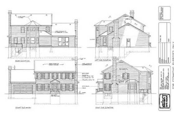Exterior - Rear Elevation for Colonial House Plan #47-191 - 3 bed, 2.5 bath