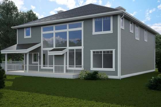 Exterior - Rear Elevation for Contemporary House Plan #1066-12 - 4 bed, 4.5 bath
