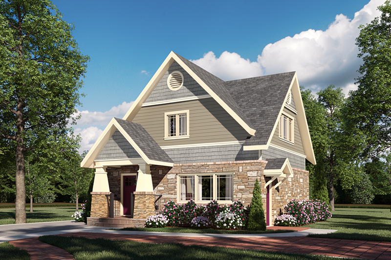 Dream House Plan - Craftsman Exterior - Front Elevation Plan #30-371