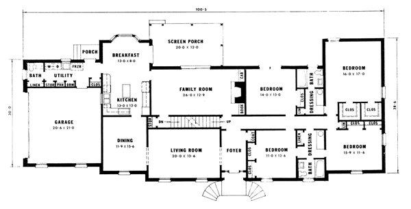 Traditional Floor Plan - Main Floor Plan #10-153