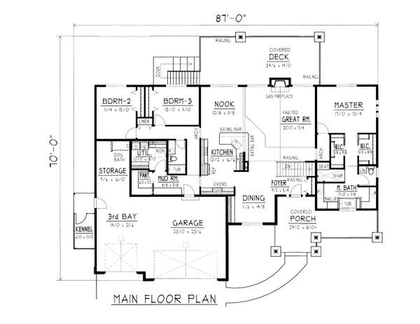 Architectural House Design - Farmhouse Floor Plan - Main Floor Plan #112-167