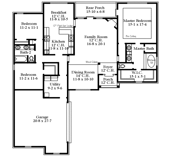 European Floor Plan - Main Floor Plan #69-142