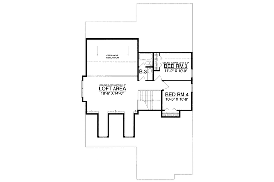 Floor Plan - Upper Floor for Country House Plan #40-423 - 4 bed, 2.5 bath