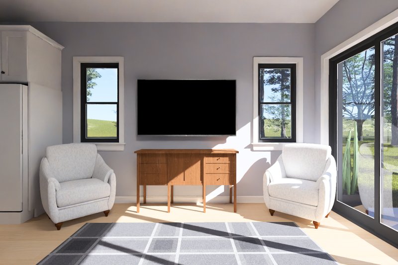 House Blueprint - Interior - Family Room 4 for Modern House Plan #513-2481 - 2 bed, 2 bath