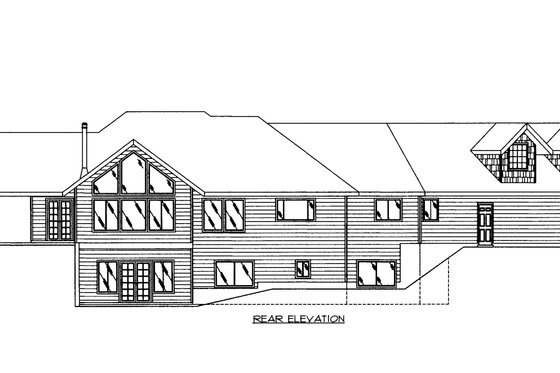 Exterior - Rear Elevation for Craftsman House Plan #117-1091 - 1 bed, 2 bath
