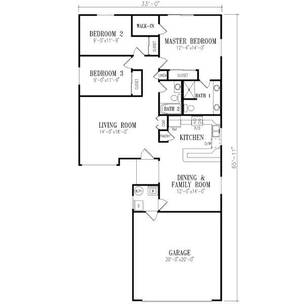 Adobe / Southwestern Style House Plan - 3 Beds 2 Baths 1326 Sq/Ft Plan ...