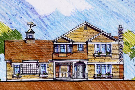 Exterior - Front Elevation for Craftsman House Plan #440-1 - 4 bed, 2.5 bath