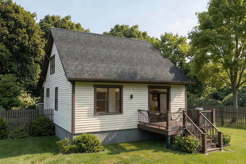 House Blueprint - Exterior - Rear Elevation for Bungalow House Plan #79-375 - 3 bed, 2.5 bath