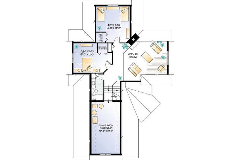 Dream House Plan - Floor Plan - Upper Floor for Farmhouse House Plan #23-230 - 3 bed, 2 bath