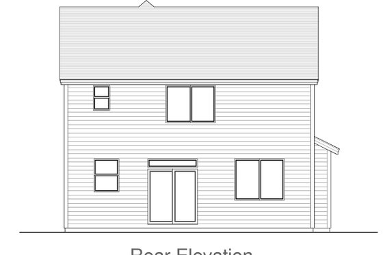 Exterior - Rear Elevation for Craftsman House Plan #53-548 - 3 bed, 2.5 bath