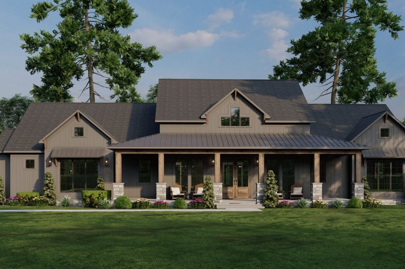Home Plan - Exterior - Front Elevation 4 for Farmhouse House Plan #923-393 - 3 bed, 3.5 bath