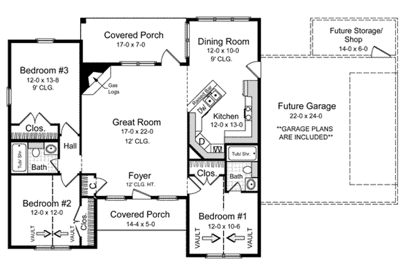 Dream House Plan - Floor Plan - Main Floor for European House Plan #21-129 - 3 bed, 2 bath
