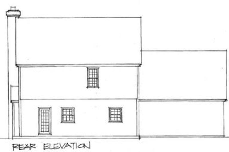 Architectural House Design - Exterior - Rear Elevation for Colonial House Plan #56-128 - 3 bed, 2.5 bath