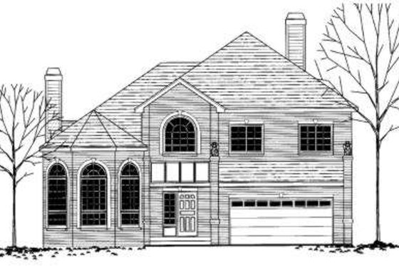 Exterior - Front Elevation for European House Plan #303-341 - 4 bed, 3 bath