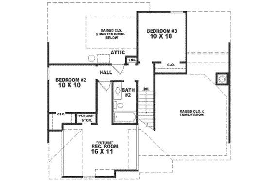 Floor Plan - Upper Floor for European House Plan #81-116 - 3 bed, 2.5 bath