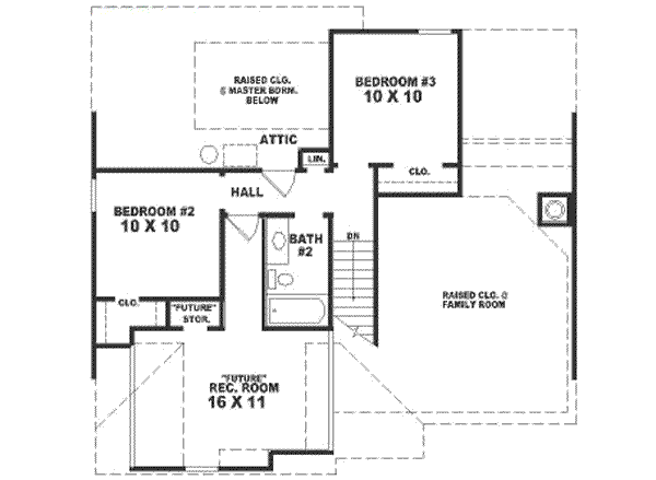 Floor Plan - Upper Floor for European House Plan #81-116 - 3 bed, 2.5 bath