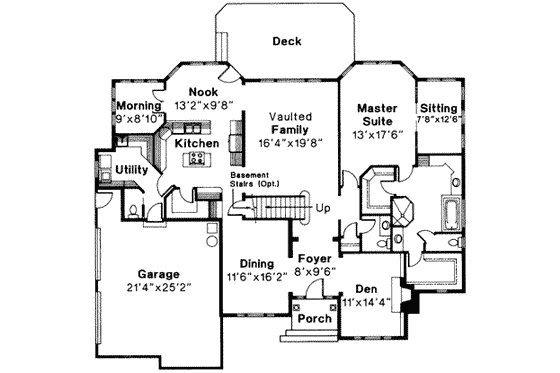 Floor Plan - Main Floor House Plan #124-266 - 4 bed, 4.5 bath