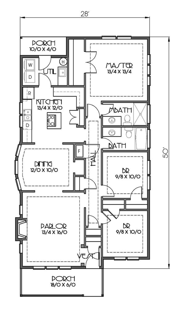 Craftsman Floor Plan - Main Floor Plan #423-50