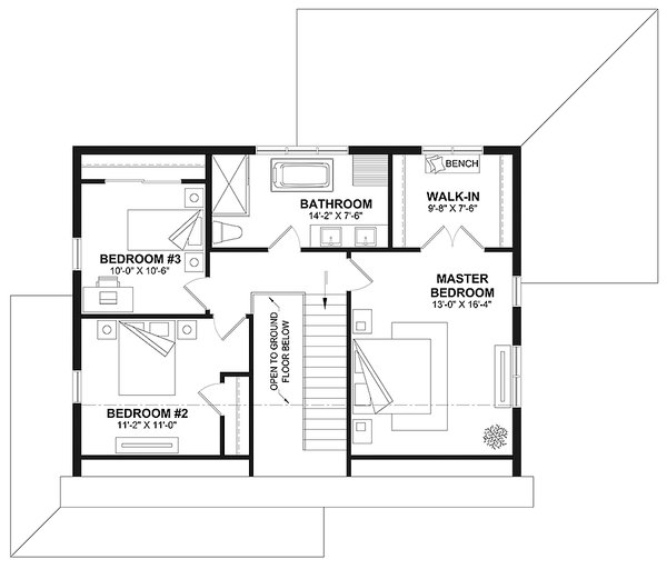 Country Floor Plan - Upper Floor Plan #23-2765