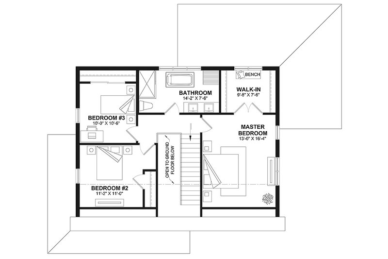 Architectural House Design - Floor Plan - Upper Floor for Country House Plan #23-2765 - 5 bed, 2.5 bath