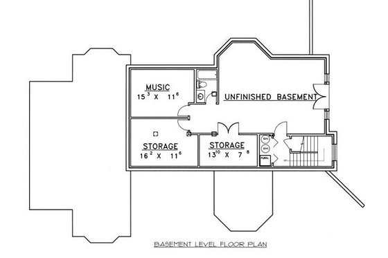 Floor Plan - Lower Floor for European House Plan #117-537 - 6 bed, 6.5 bath