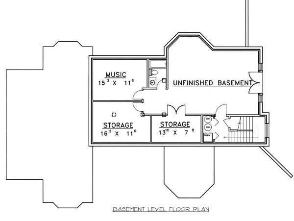 Home Plan - Floor Plan - Lower Floor for European House Plan #117-537 - 6 bed, 6.5 bath