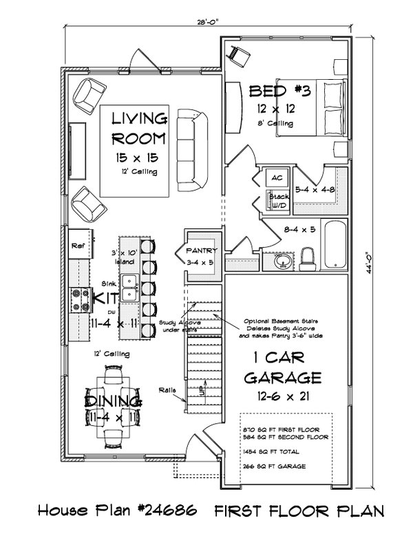 Dream House Plan - Floor Plan - Main Floor for Cottage House Plan #513-2478 - 3 bed, 3 bath