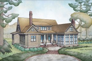 Exterior - Rear Elevation for Country House Plan #928-337 - 4 bed, 4.5 bath