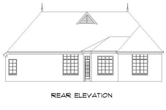 Exterior - Rear Elevation for European House Plan #424-60 - 3 bed, 2 bath