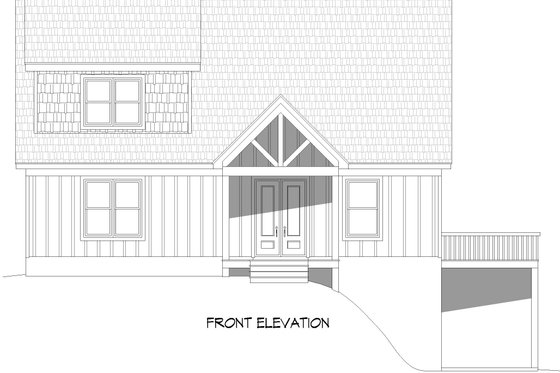 Exterior - Front Elevation 3 for Southern House Plan #932-840 - 3 bed, 2.5 bath