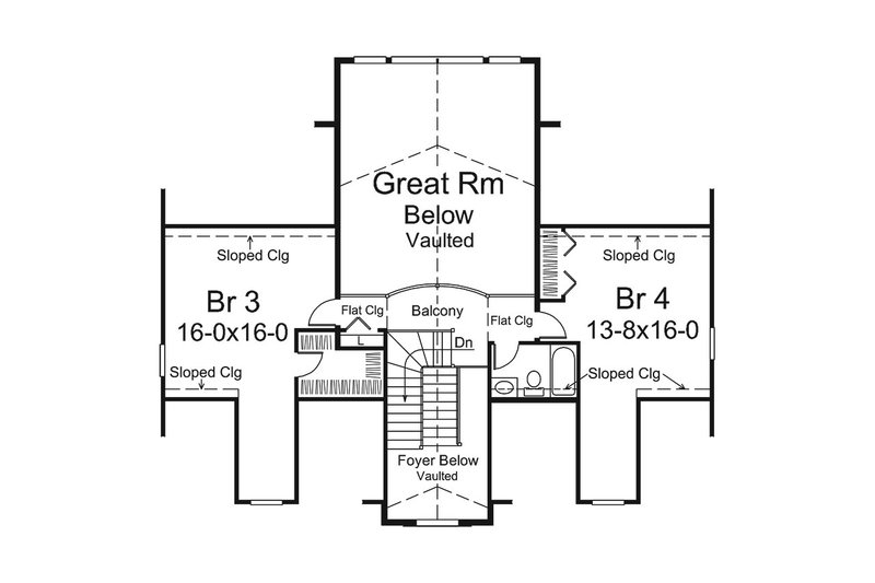 Architectural House Design - Floor Plan - Upper Floor for Country House Plan #57-644 - 4 bed, 3.5 bath