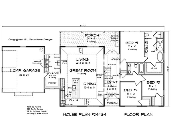 Dream House Plan - Farmhouse Floor Plan - Main Floor Plan #513-2257