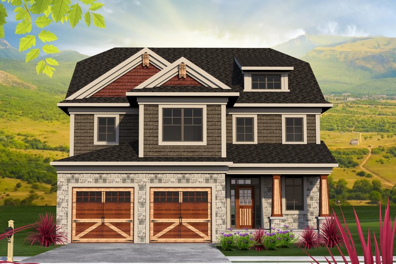 House Blueprint - Traditional Exterior - Front Elevation Plan #70-1201