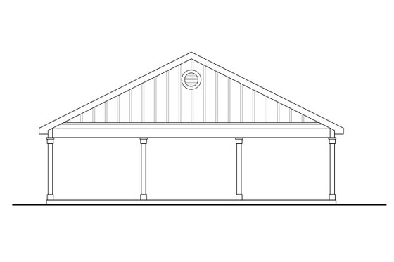 Exterior - Rear Elevation for Traditional House Plan #124-1322, 0 bath