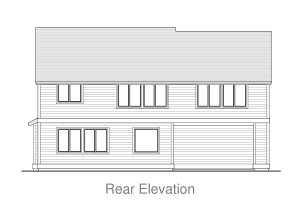 Exterior - Rear Elevation for Craftsman House Plan #53-610 - 4 bed, 2.5 bath