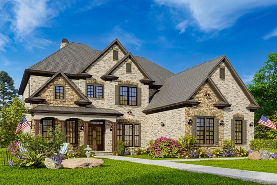 Exterior - Front Elevation 3 for Traditional House Plan #54-450 - 5 bed, 4 bath