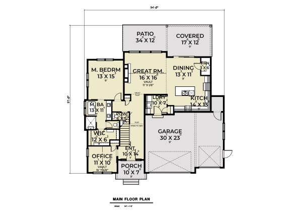 Dream House Plan - Farmhouse Floor Plan - Main Floor Plan #1070-175