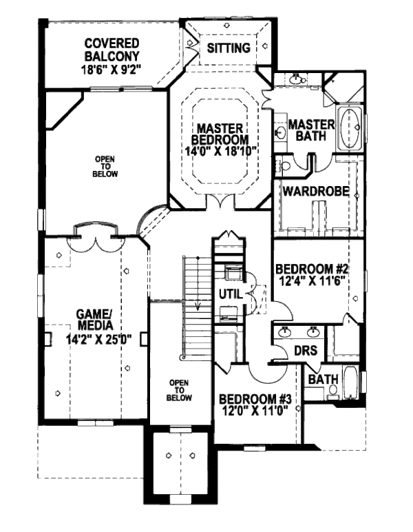 European Floor Plan - Upper Floor Plan #141-351