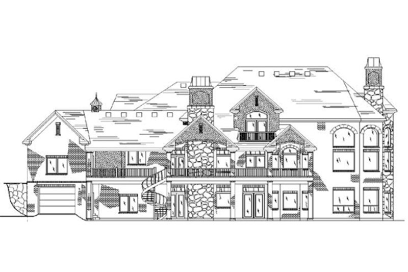 Dream House Plan - Exterior - Rear Elevation for Traditional House Plan #5-215 - 6 bed, 4.5 bath
