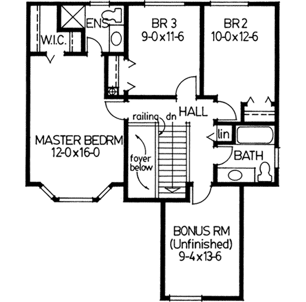 House Blueprint - Traditional Floor Plan - Upper Floor Plan #126-113