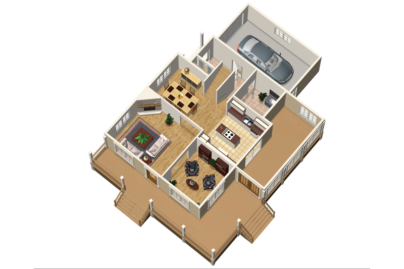 Dream House Plan - Floor Plan - Main Floor 1 for Country House Plan #25-4703 - 3 bed, 1 bath