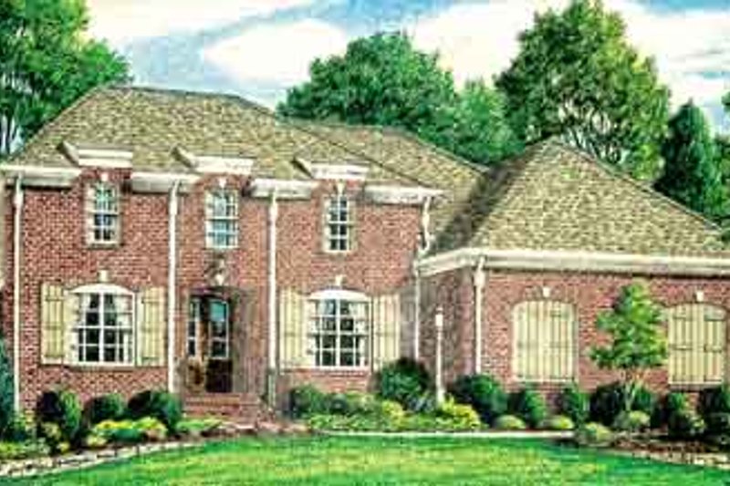 Exterior - Front Elevation 2 for European House Plan #34-208 - 4 bed, 3 bath