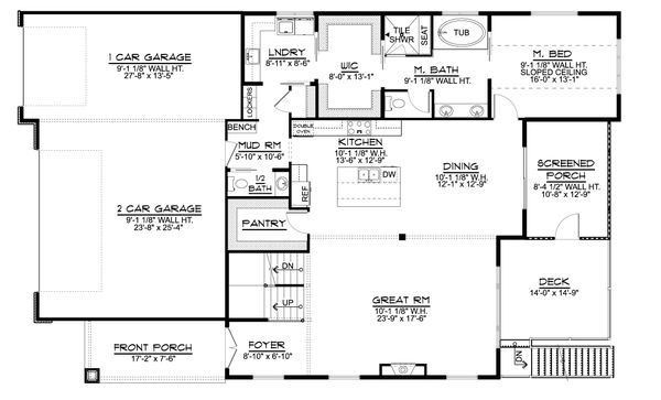 Dream House Plan - Cottage Floor Plan - Main Floor Plan #1064-107